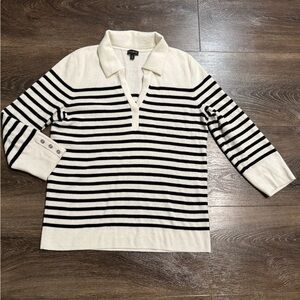 Talbots Black and white Striped Sweater. New.